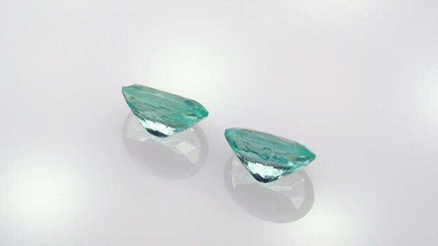 natural blue paraiba apatite spin on the turn table