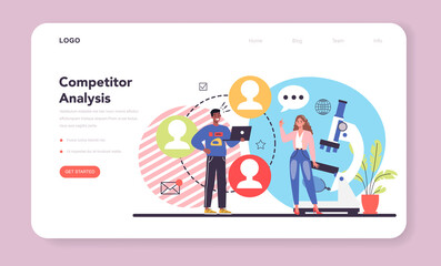 Start up running web banner or landing page. Competitor search and analysis.