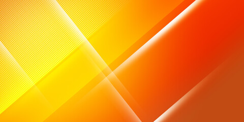 Abstract orange gradient geometric shape background with dynamic line modern corporate concept