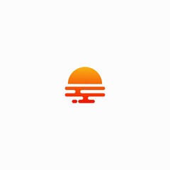 sunset or sunrise icon vector illustration - Vector