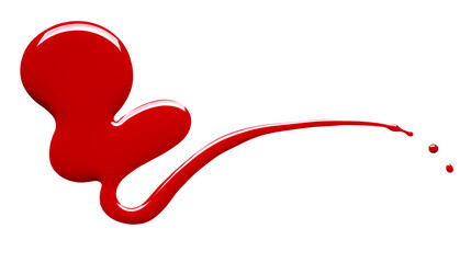 Nail polish spilled isolated on a white