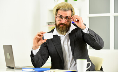 Call me. Ready to help. Nice to meet you. Business contact. Handsome man startup business. Business...