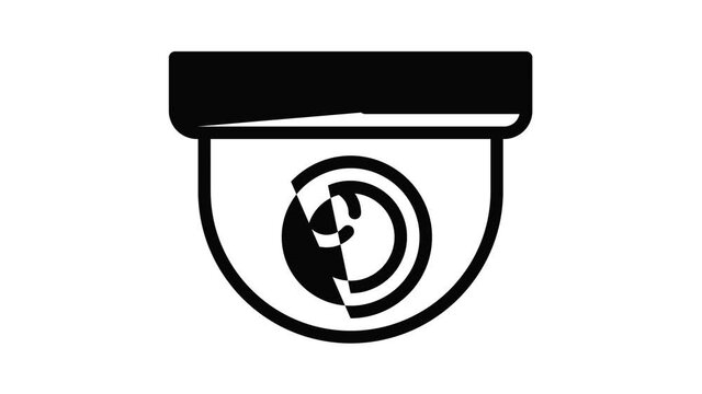 Indoor secyrity camera icon animation outline best object on white background