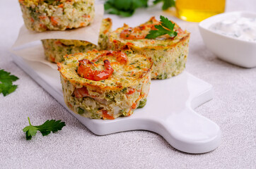 Vegetable muffins with shrimp