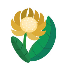 cartoon scene with isolated flower illustration