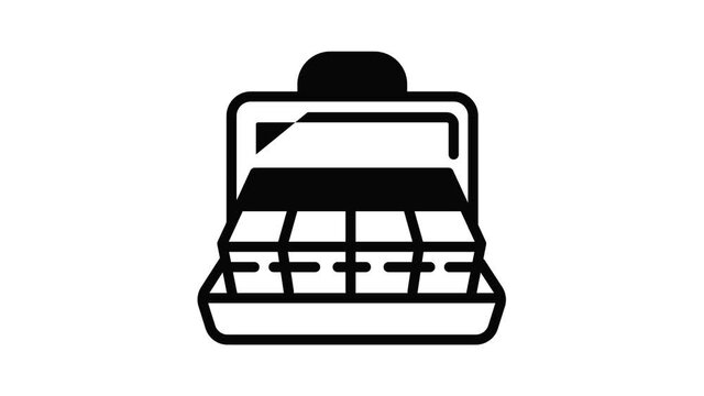 Money case icon animation outline best object on white background