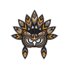 Owl head vector illustration. Icon design on white background.