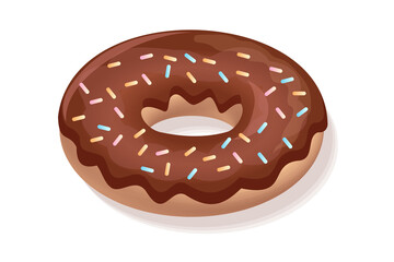 chocolate donut illustration isolated on white background