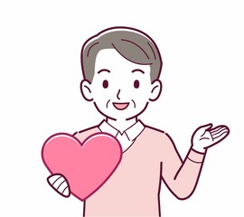 手にハートを持った人