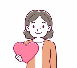 手にハートを持った人