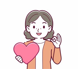 手にハートを持った人