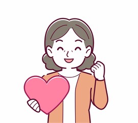 手にハートを持った人