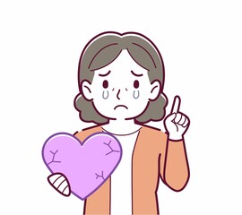 手にハートを持った人