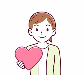 手にハートを持った人