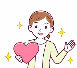 手にハートを持った人