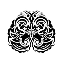 Vintage Baroque Victorian frame border monogram floral ornament. Tattoo black and white filigree calligraphic vector heraldic shield swirl
