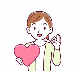 手にハートを持った人