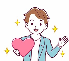 手にハートを持った人