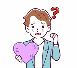 手にハートを持った人