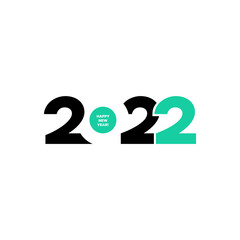 2020 Logotype of the year. Vector modern minimalistic text with green numbers. Conceptual design. Vector perfect modern minimalistic text with black numbers. Isolated on white background.
