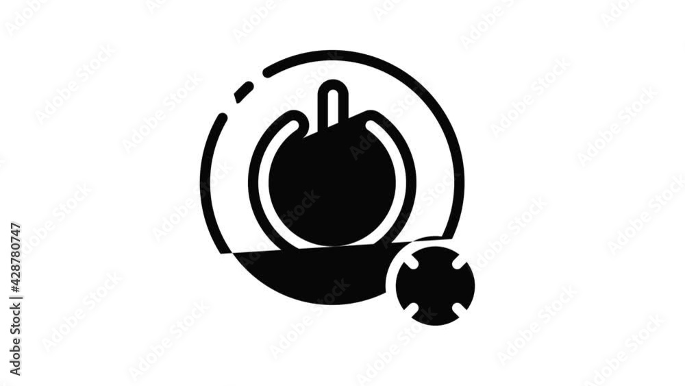 Poster turn off timer button icon animation outline best object on white background