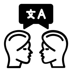 Translator and Dubbing Service Concept Vector line Icon Design, Language Translation symbol on white background, Dub localization stock illustration