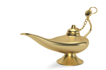 Fototapeta na wymiar Aladdin's Magic Lamp isolated on white background. 3D illustration.