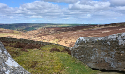 Views from and at rocky outcrop above Fosse Gill.