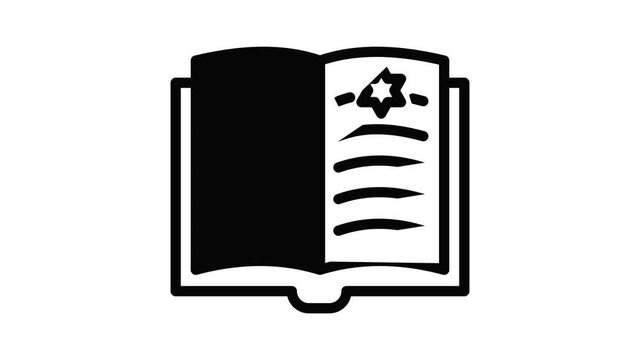 Open torah icon animation outline best object on white background