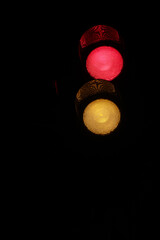 Yellow and orange color traffic light
