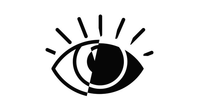 Healthy eye icon animation outline best object on white background