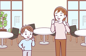 母と男の子二人で