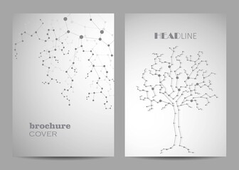 Modern vector templates for brochure cover in A4 size.