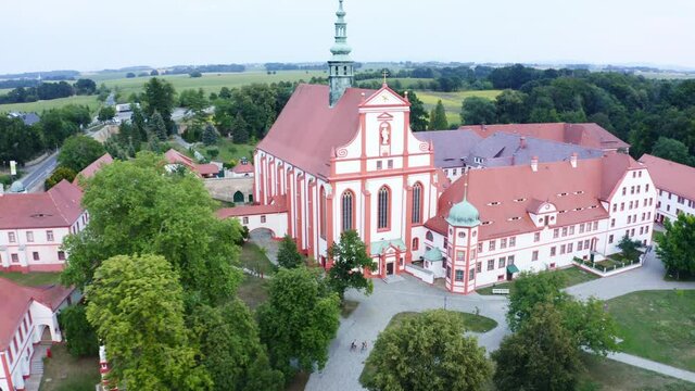 drone shot of St. Marienthal monastery