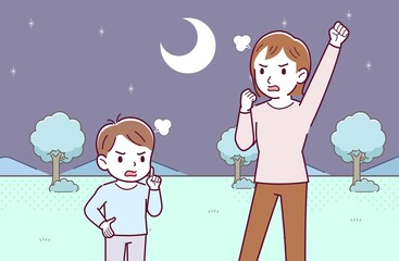 母と男の子二人で