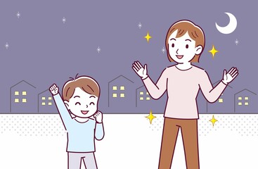 母と男の子二人で