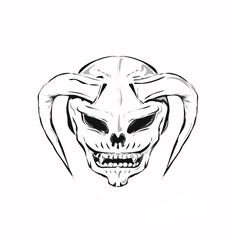 tribal skull tattoo