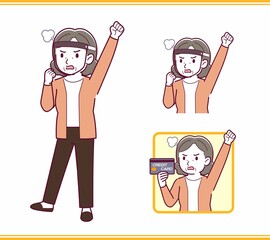 Elderly woman with gray hair