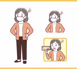 Elderly woman with gray hair