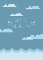 World ocean day background illustration, poster, design . High quality illustration 