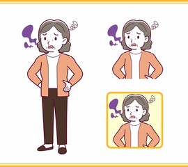 Elderly woman with gray hair