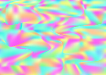 Holograph Dreamy Banner. Rainbow Overlay Hologram Cover. Fluorescent