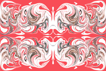 Collage in abstraction using color and shape distortion of a layer along with repetition.