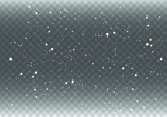 Falling white snow on transparent background.White spark glitter with glow light effect.Glow light effect on transparent background. Flash light effect.