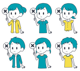 男の子　女の子　不正解　セット