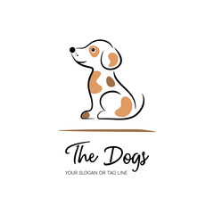 Cute creative vector dog logo design template