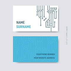 Vector business card abstract circuit board design