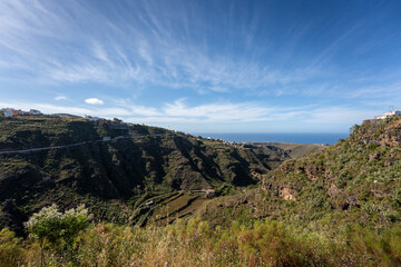 Naklejka premium The Beautiful small Town Moya on Gran Canaria and the Nature sorrounding it
