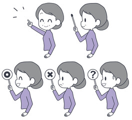 女性　ポインター　セット