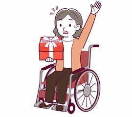 Elderly woman with gray hair